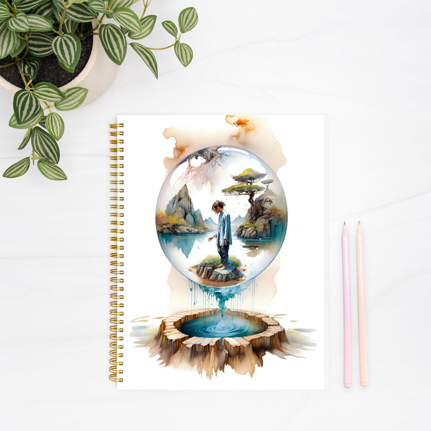 Worlds Inside of Worlds Journal Notebook Hardcover Spiral 8.5 x 11