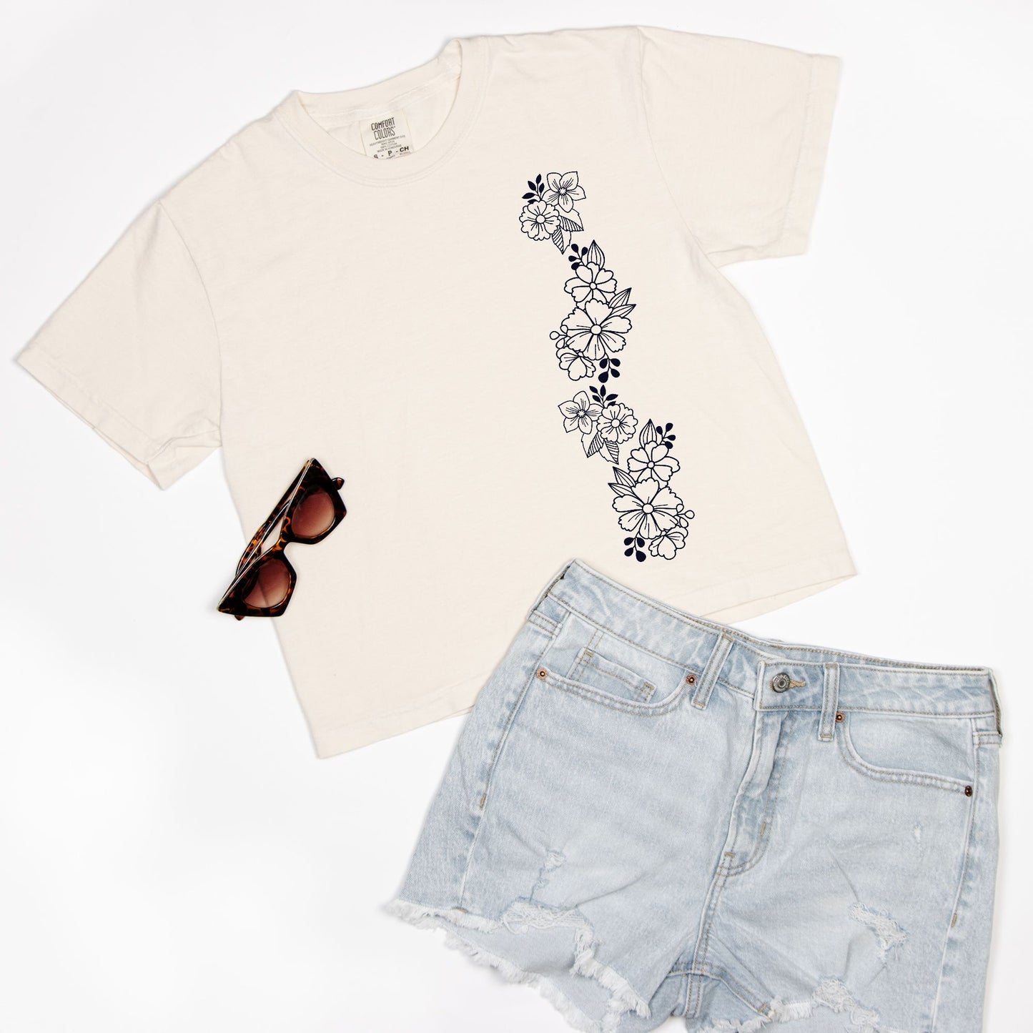 Flower Bouquet Line Boxy Tee