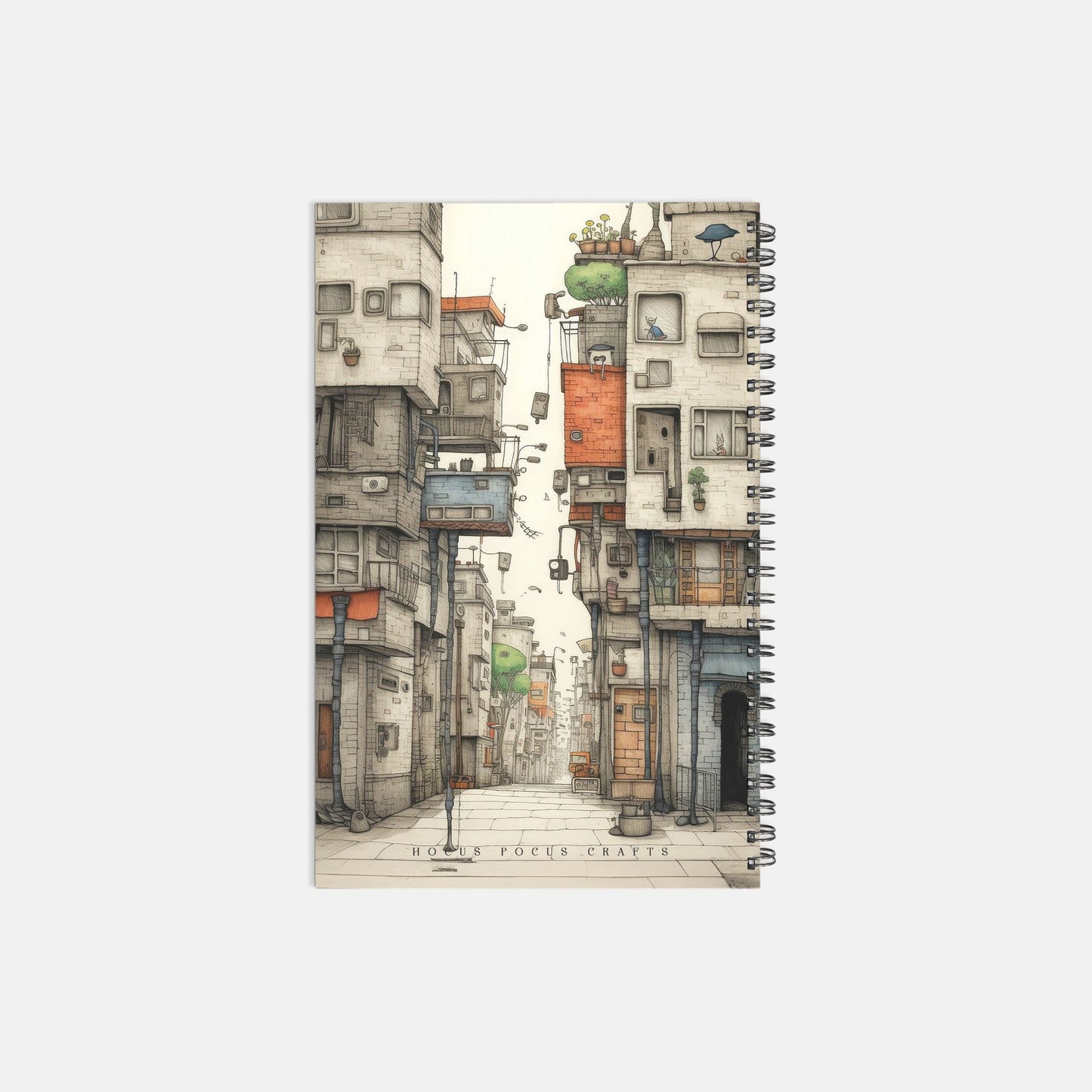 City Life Notebook Hardcover Spiral 5.5 x 8.5