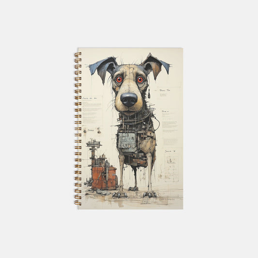 Steampunk Dog Notebook Journal Hardcover Spiral 5.5 x 8.5