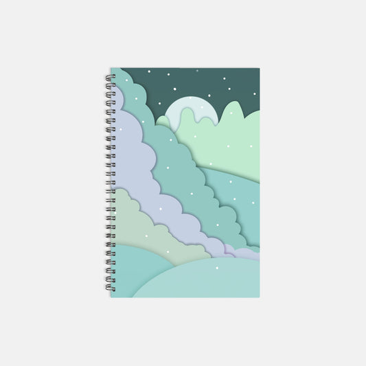 Paper Moon Notebook Hardcover Spiral 5.5 x 8.5