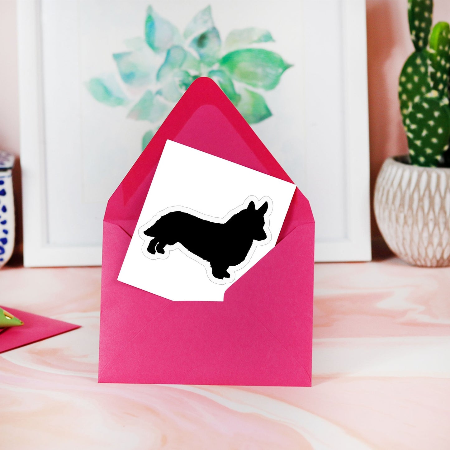 Corgi Dog Kiss Cut Stickers - 3" x 3"