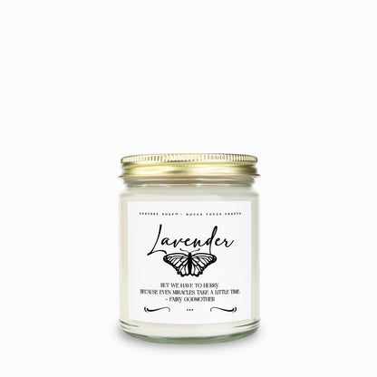Lavender Candle Clear Jar 9oz