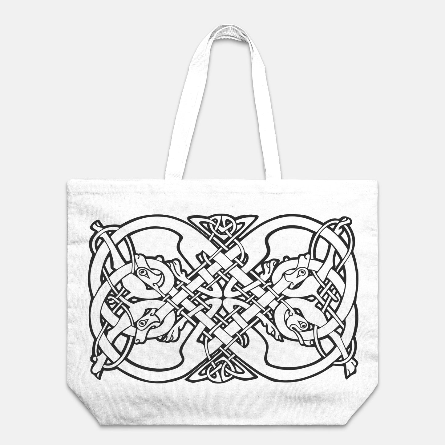 Celtic Wolf Ouroboros Knot Oversized Tote