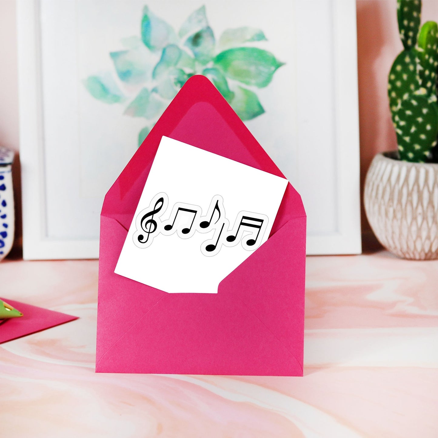 Music Notes Kiss Cut Stickers - 3" x 3"