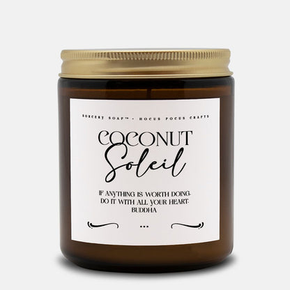 Coconut Soleil Candle Amber Jar 9oz