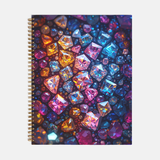 Gemstone Kaleidoscope Journal Notebook Hardcover Spiral 8.5 x 11