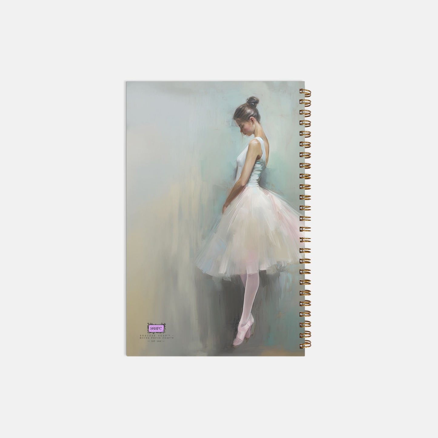 Ballerina Contemplation Notebook Hardcover Spiral 5.5 x 8.5