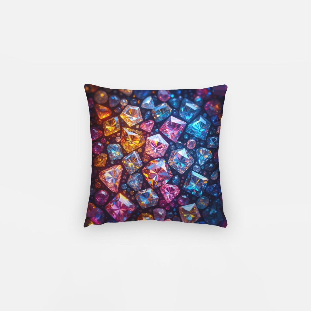 Gemstone Kaleidoscope Artisan Pillow Case 12 Inch