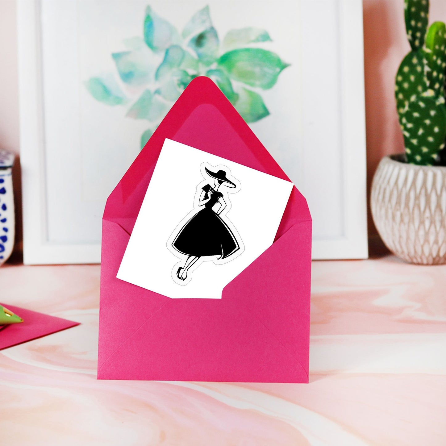 Hat Glamour Kiss Cut Stickers - 3" x 3"