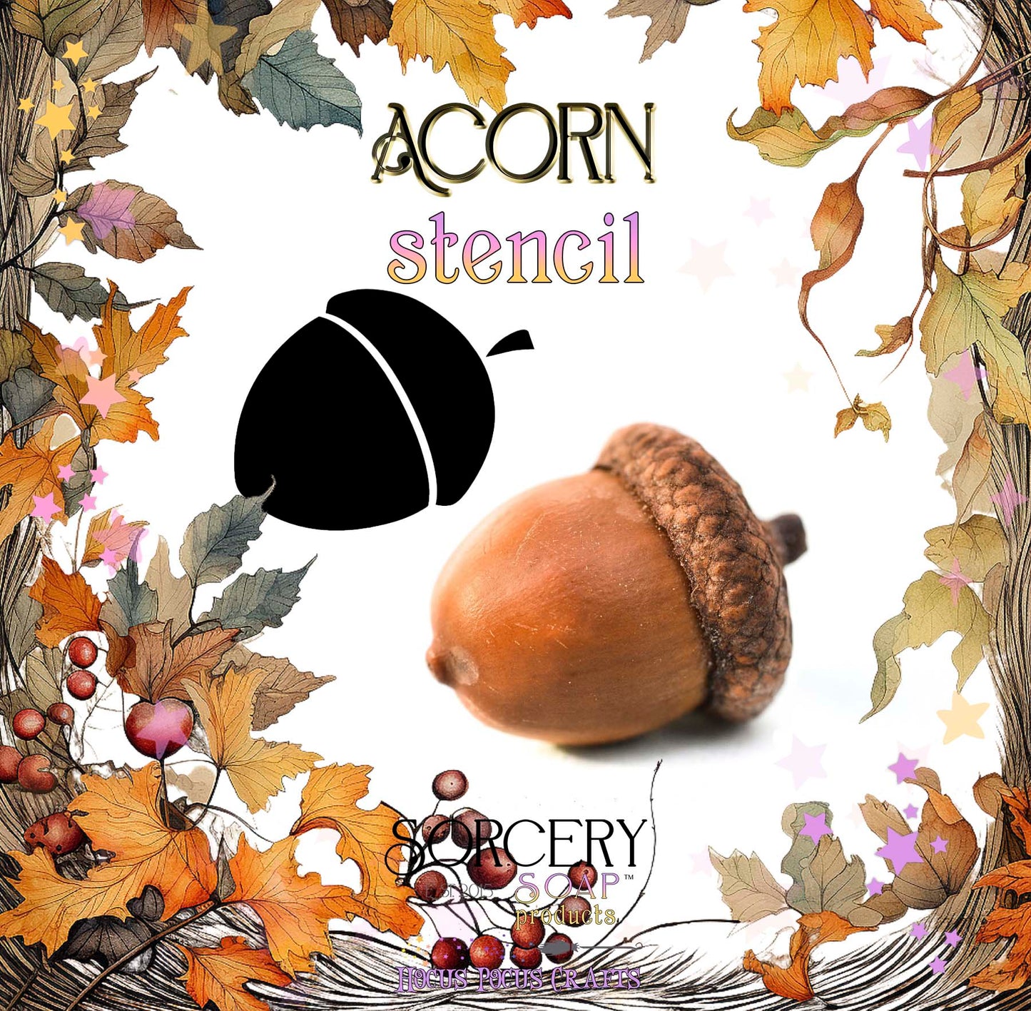 Botanical Stencils Acorn