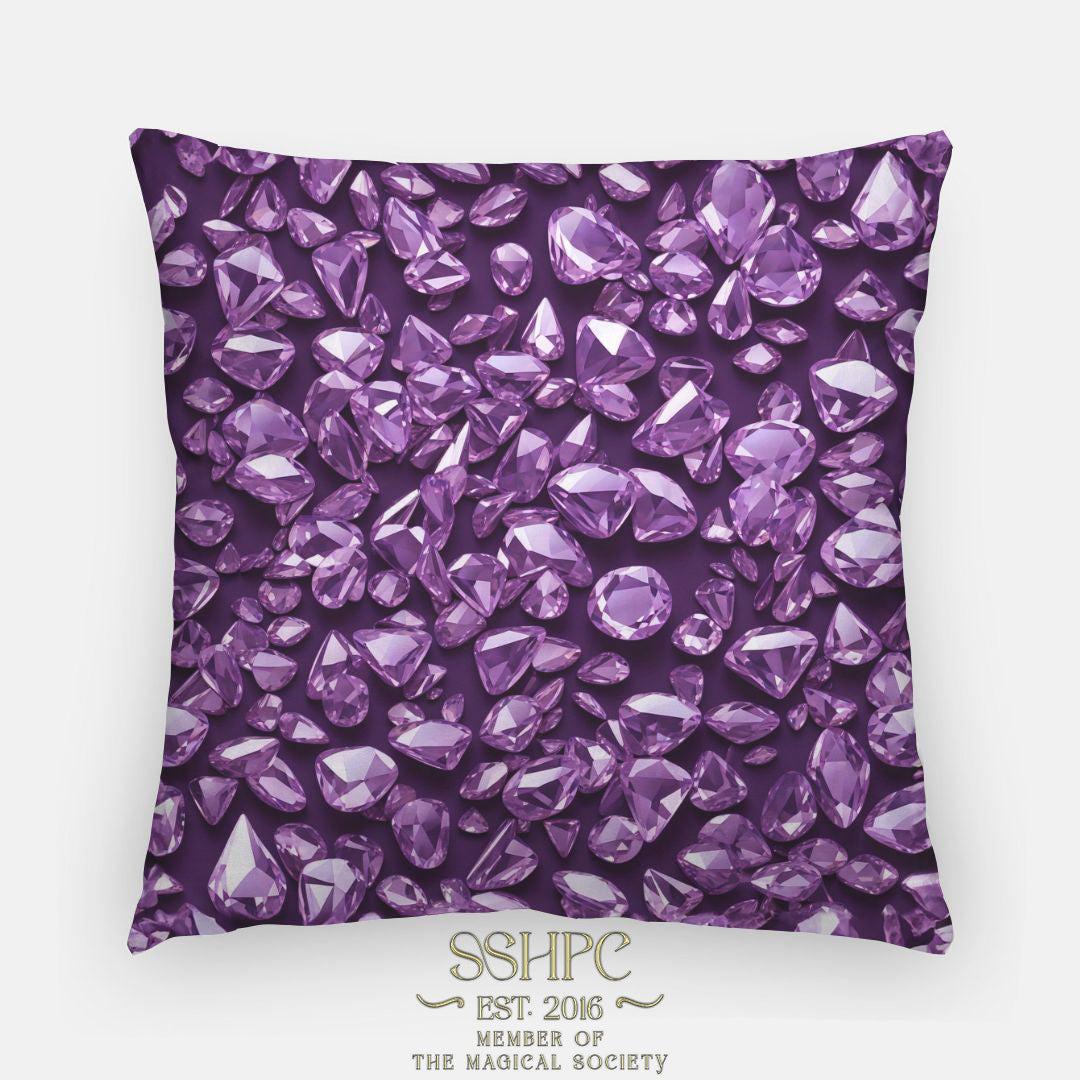 Amethyst Gemstone Artisan Pillow Case 20 Inch
