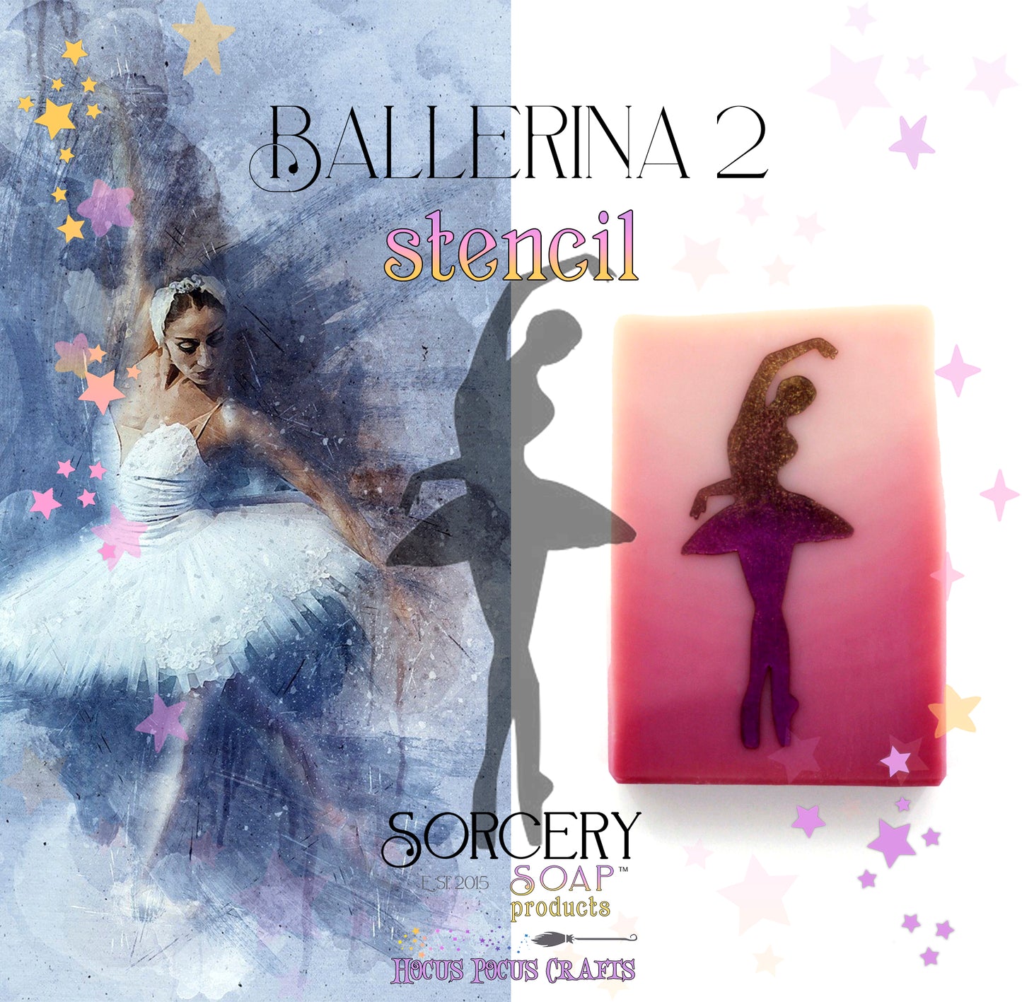 Female Women Stencils Ballerina