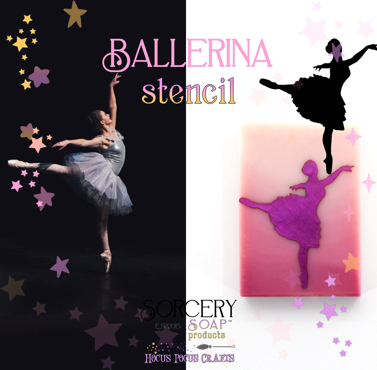 Female Women Stencils Ballerina