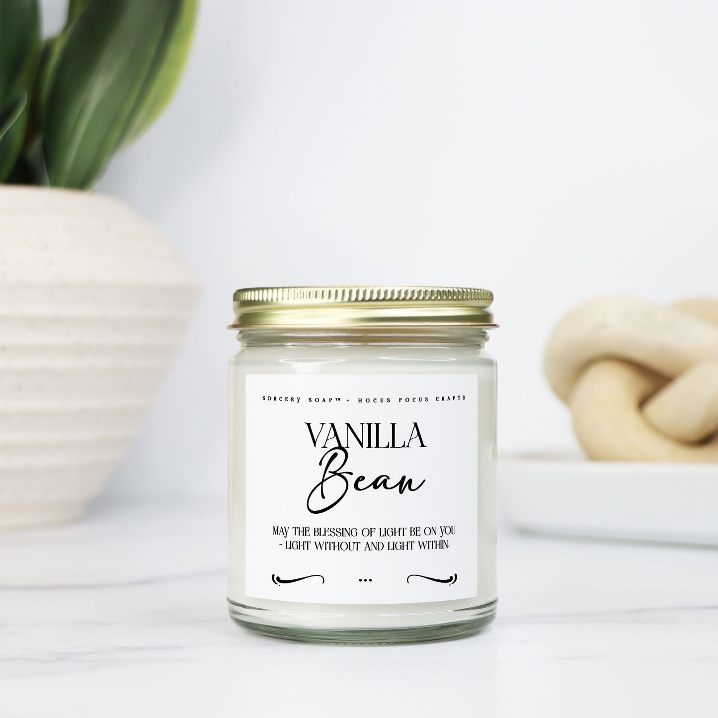 Vanilla Bean Candle Clear Jar 9oz