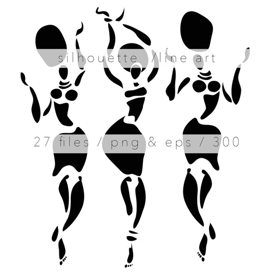 Female Dancers Silhouette Digital Download