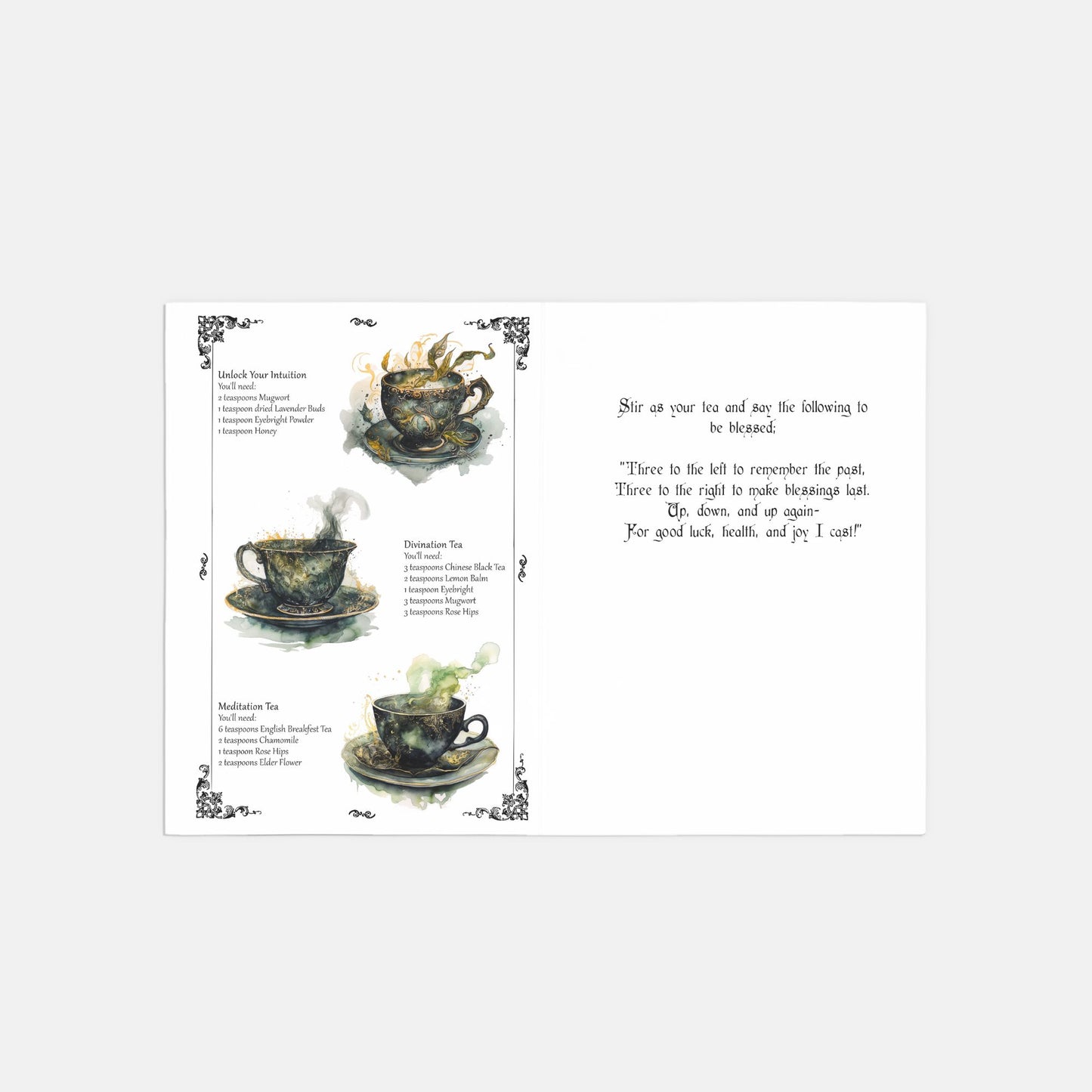 Witch's Brew Tea Recipes Folded Card