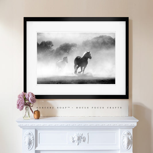 Morning Fog Horse Print