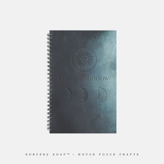 Light and Shadow Grimoire Journal Notebook Hardcover Spiral 5.5 x 8.5