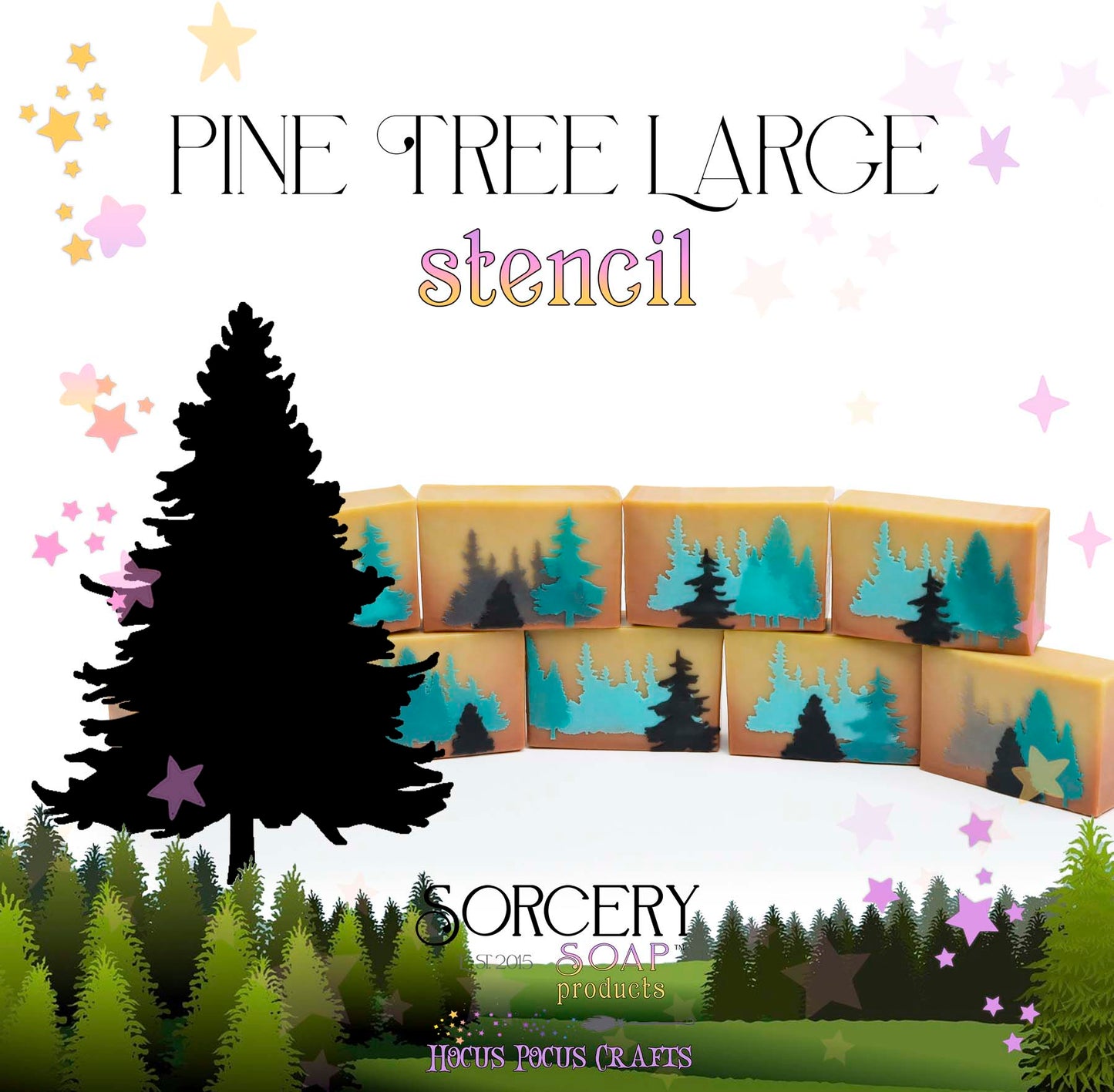 Botanical Stencils Pine Tree Large