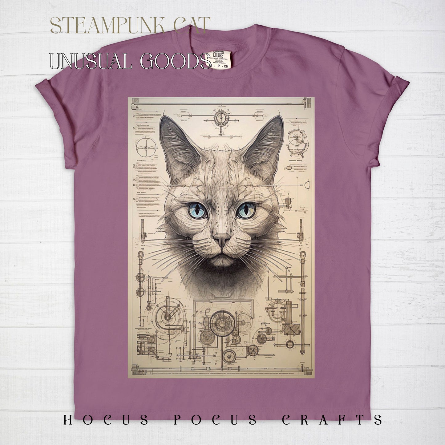 Steampunk Cat Comfort Color Tee 1717