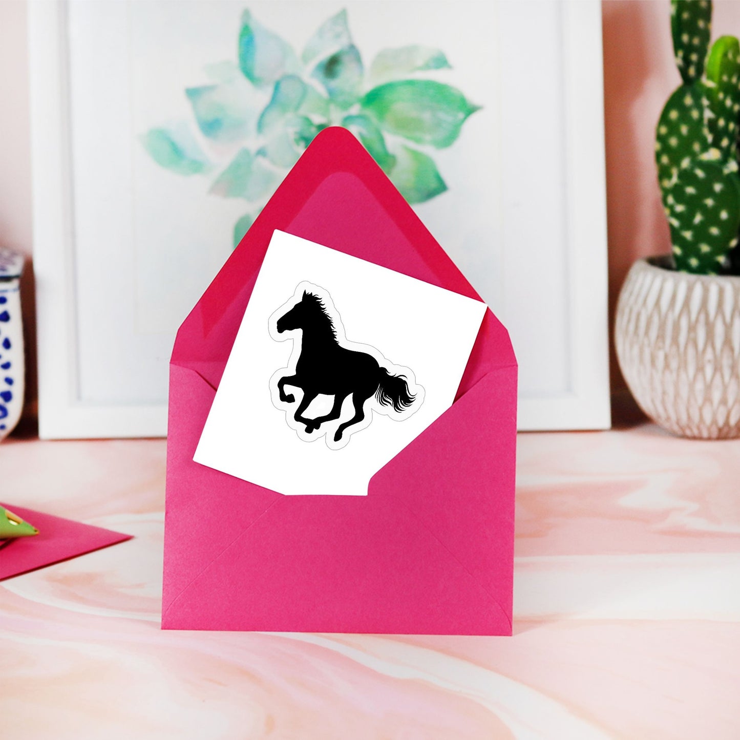 Horse Run Kiss Cut Stickers - 3" x 3"