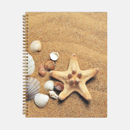 Sand and Shells Journal Notebook Hardcover Spiral 8.5 x 11
