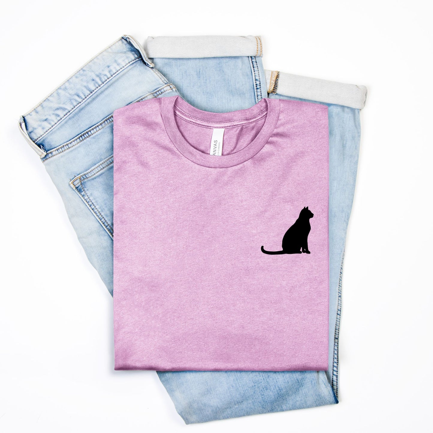 Black Cat Familiar Pink Tee