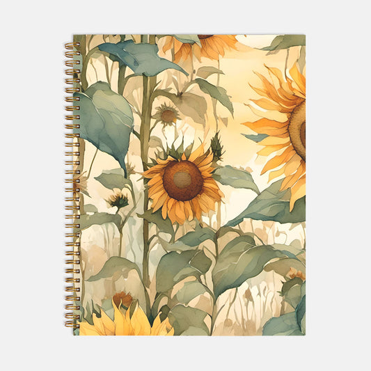 Sunflower Journal Notebook Hardcover Spiral 8.5 x 11