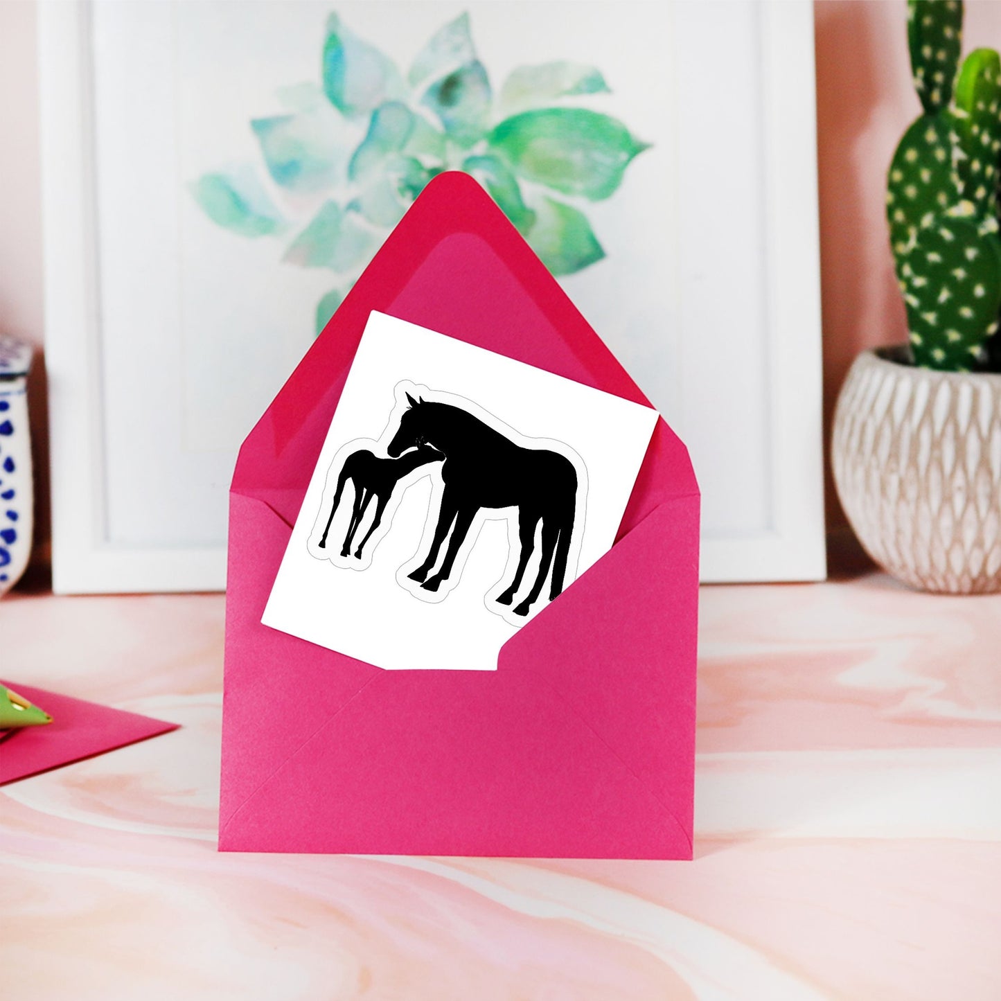 Mare and Foal Horses Kiss Cut Stickers - 3" x 3"