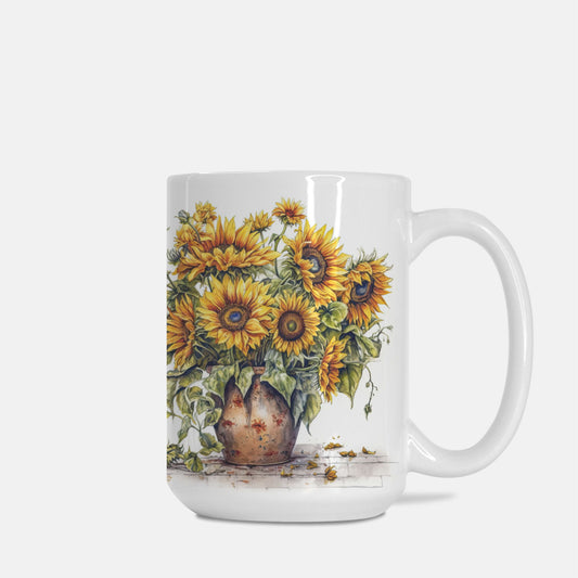 Sunflower Baskets Mug, Deluxe 15 oz.