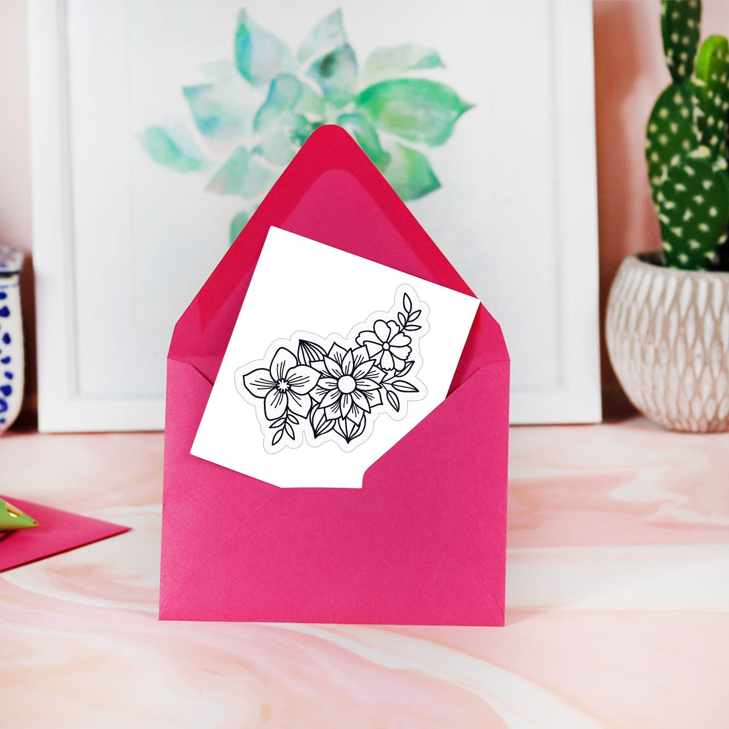 Flower Bouquet Kiss Cut Stickers - 3" x 3"