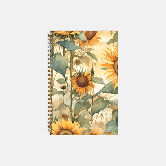 Sunflower Notebook Hardcover Spiral 5.5 x 8.5