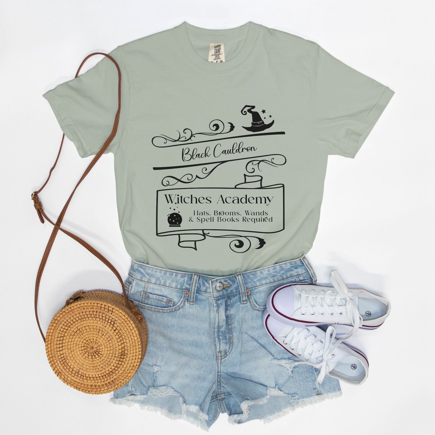 Black Cauldron Witches Academy Bay Tee by Sorcery Soap + Hocus Pocus Crafts