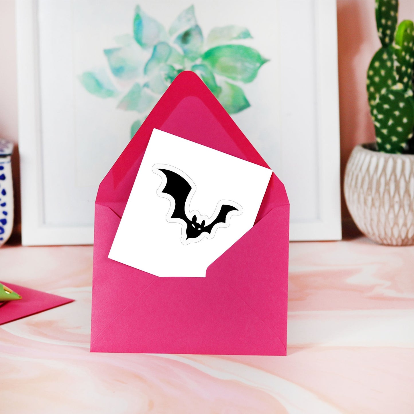 Bat Flying Kiss Cut Stickers - 3" x 3"