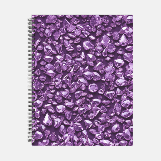 Amethyst Gemstone Journal Notebook Hardcover Spiral 8.5 x 11