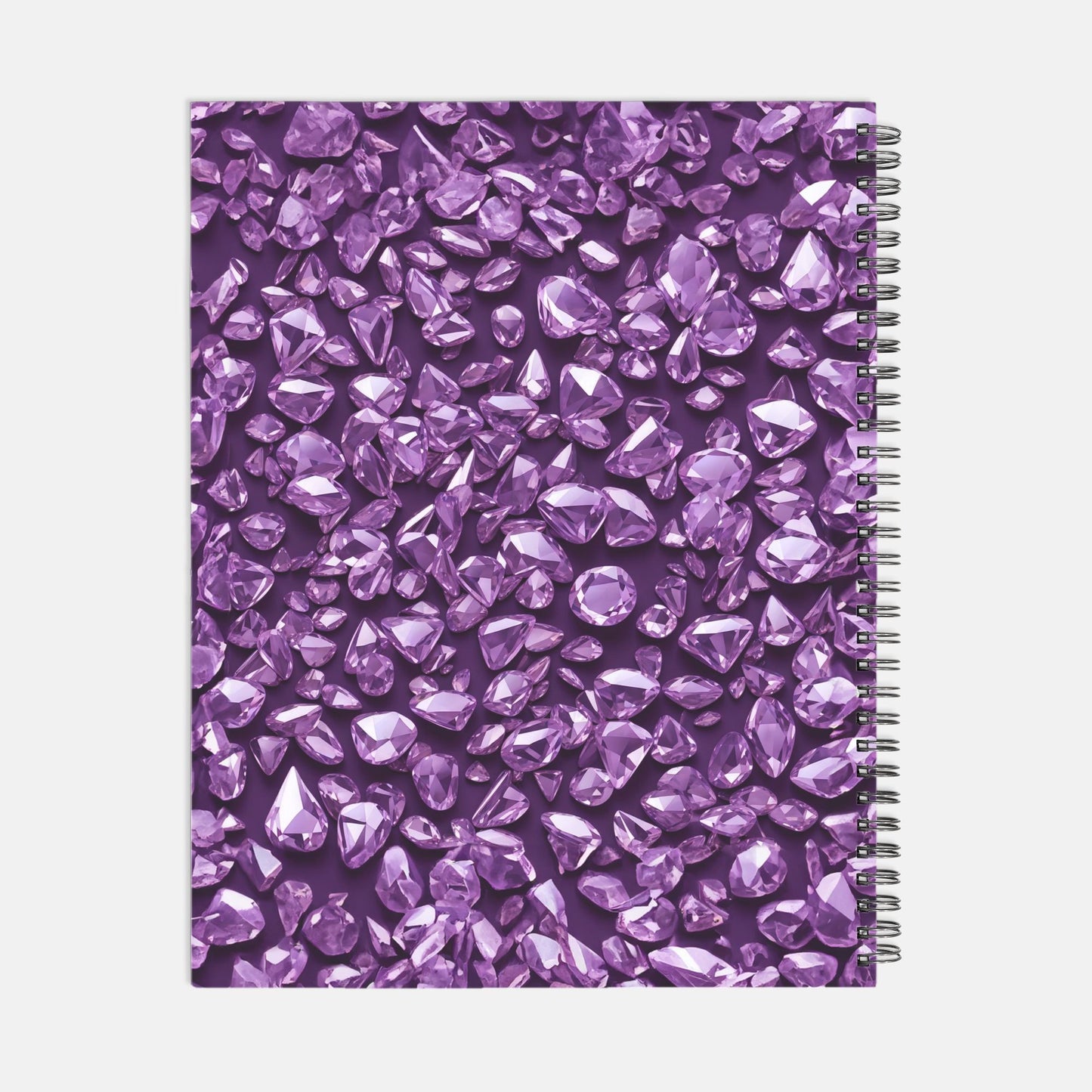 Amethyst Gemstone Journal Notebook Hardcover Spiral 8.5 x 11