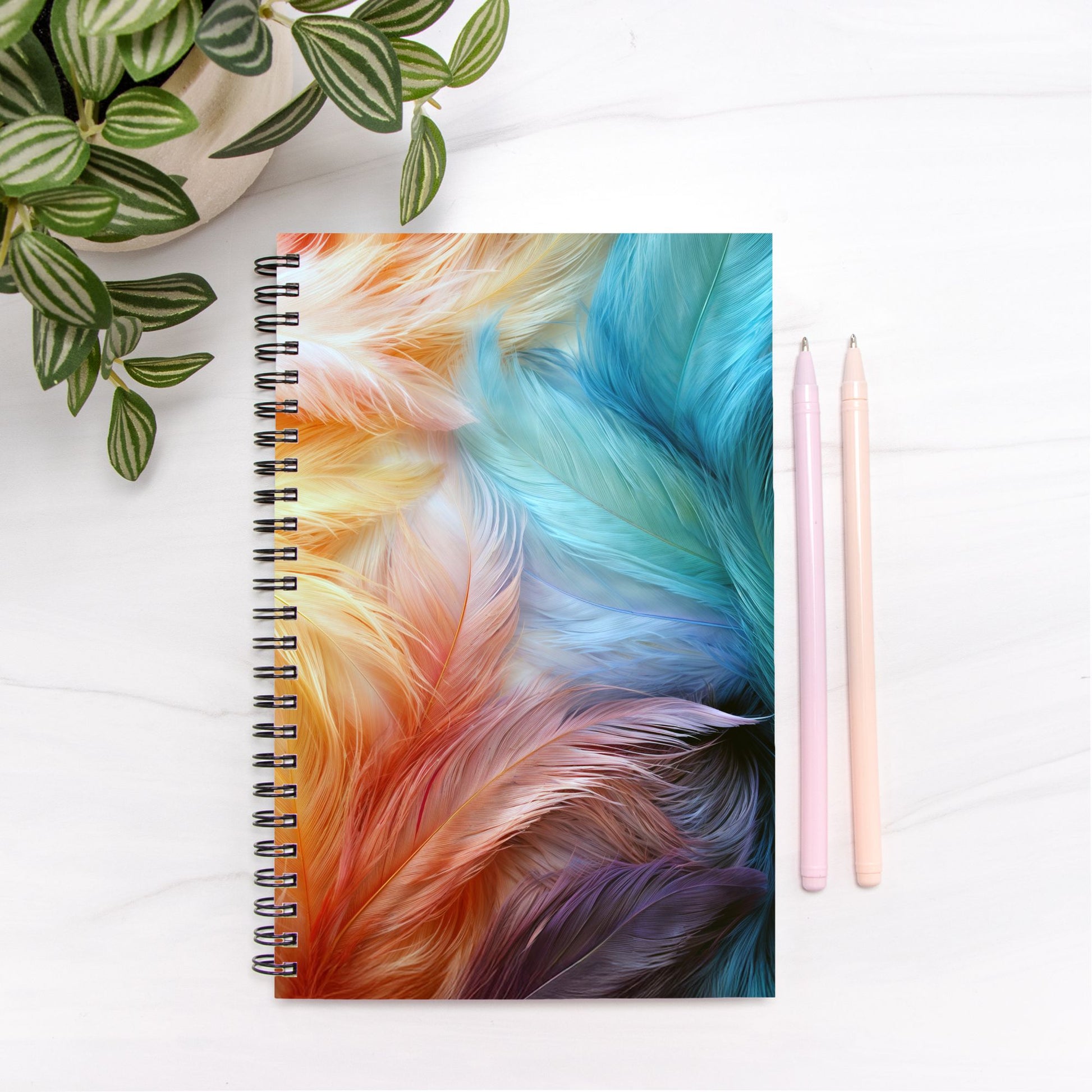 Angel Feathers Notebook Hardcover Spiral 5.5 x 8.5