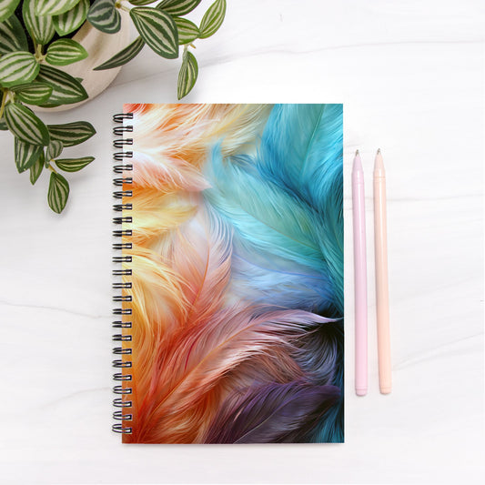 Angel Feathers Notebook Hardcover Spiral 5.5 x 8.5
