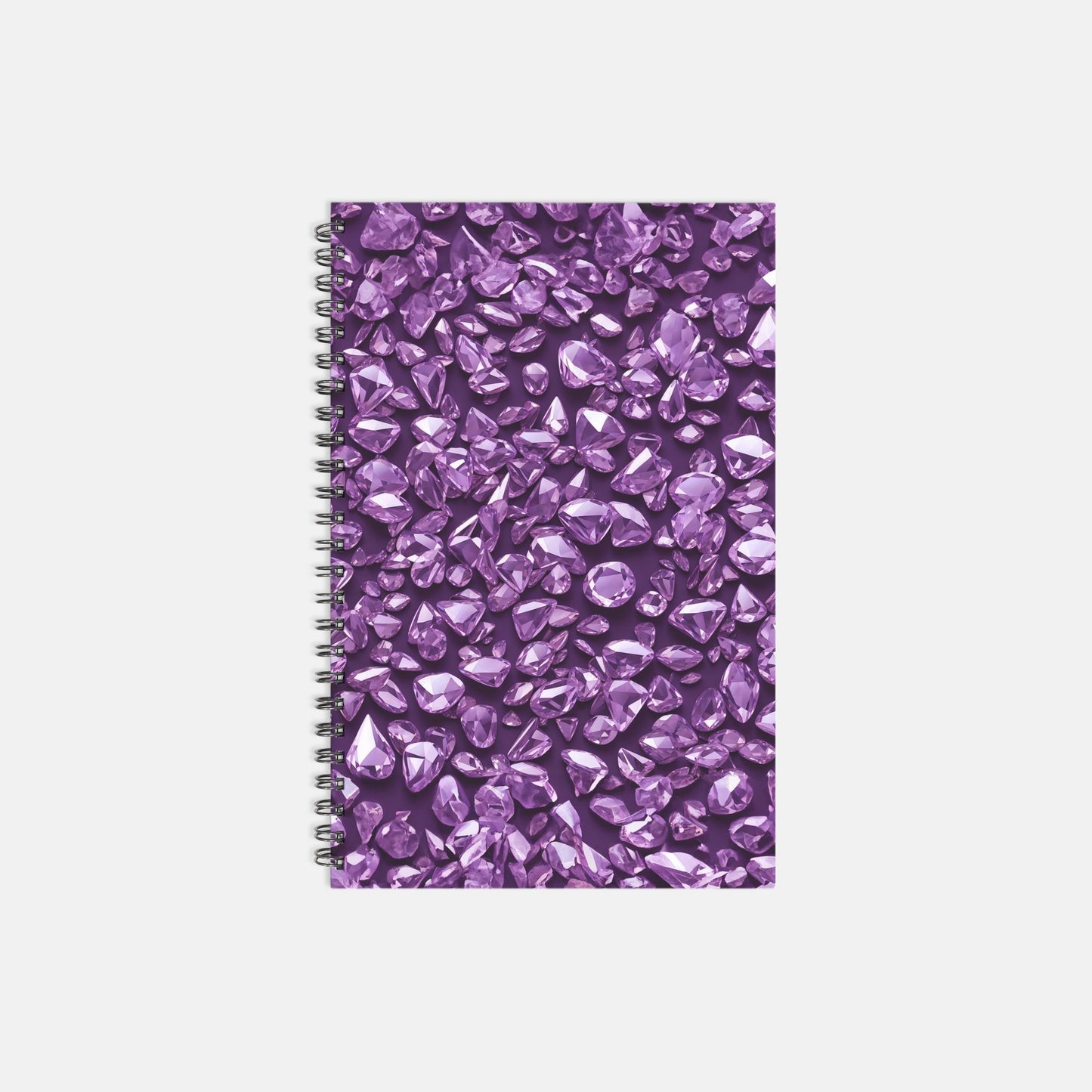 Amethyst Gemstone Notebook Hardcover Spiral 5.5 x 8.5