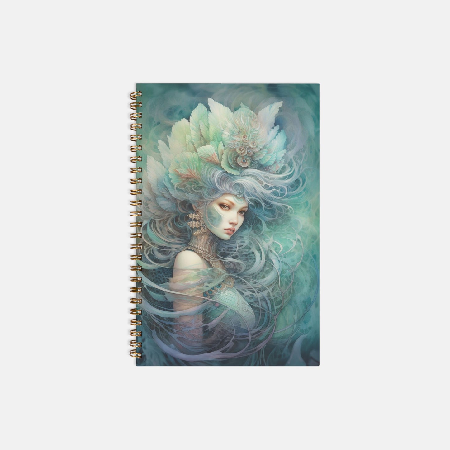 Mermaid Queen Notebook Hardcover Spiral 5.5 x 8.5