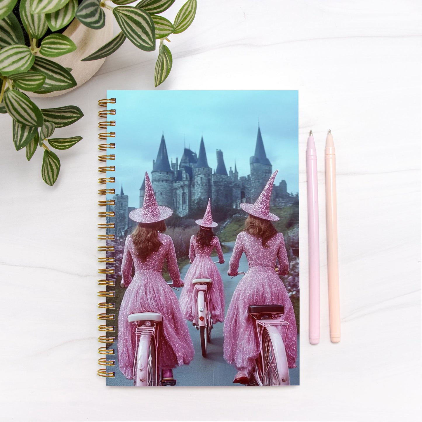Pink Wardenguard Witches Notebook Hardcover Spiral 5.5 x 8.5