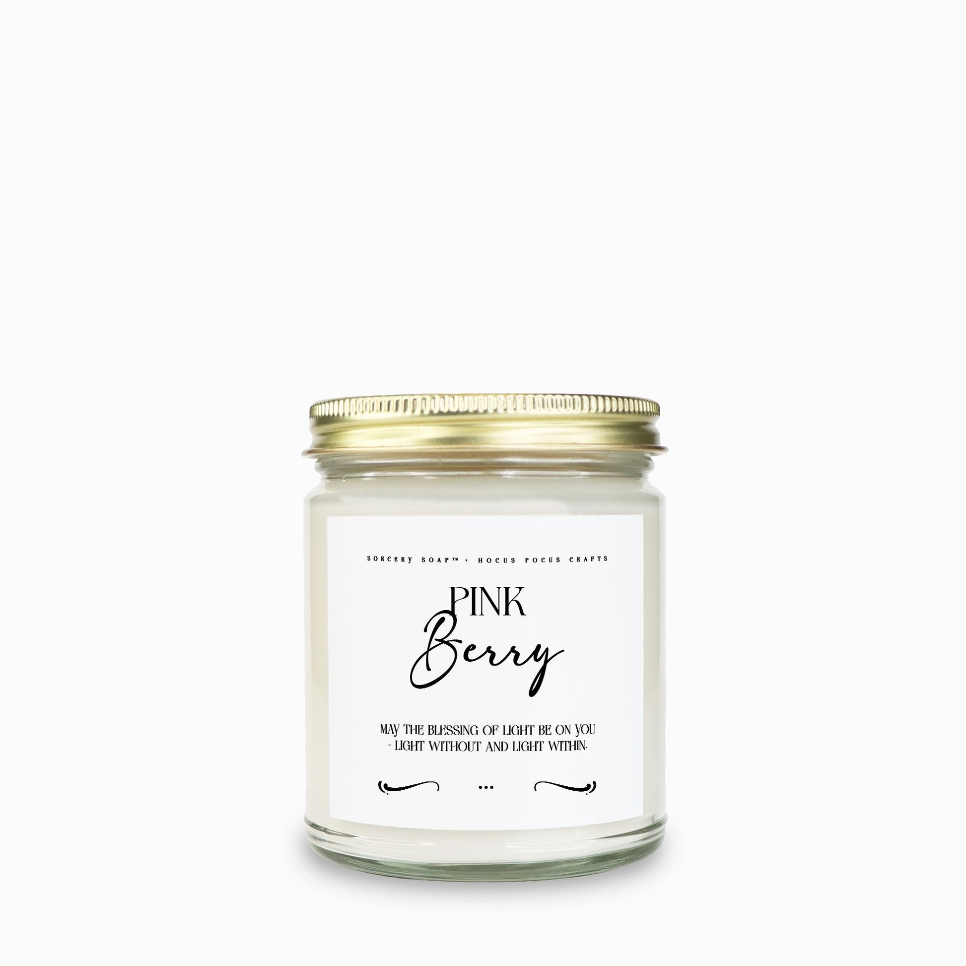 Pink Berry Candle Clear Jar 9oz