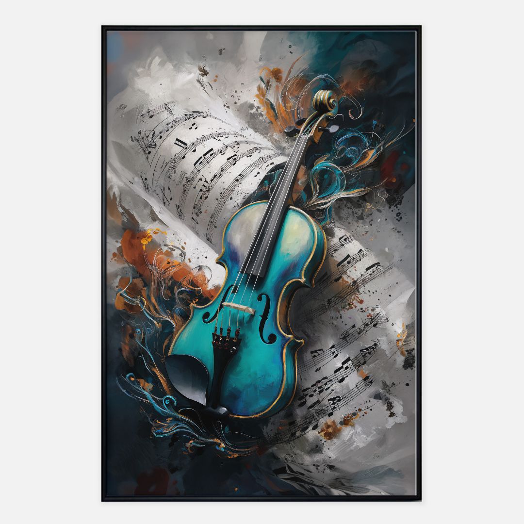 Blue Violin Print - 24" x 36"