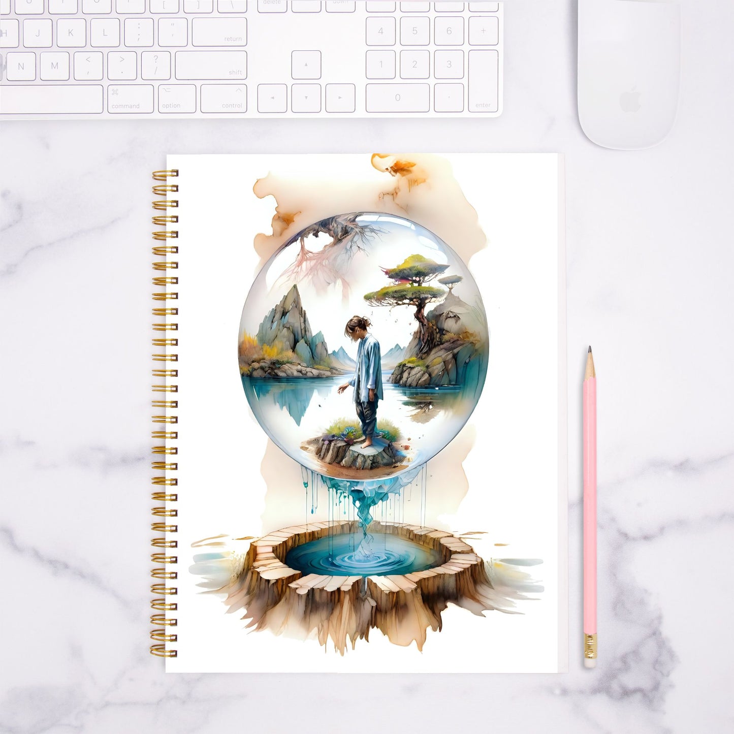 Worlds Inside of Worlds Journal Notebook Hardcover Spiral 8.5 x 11