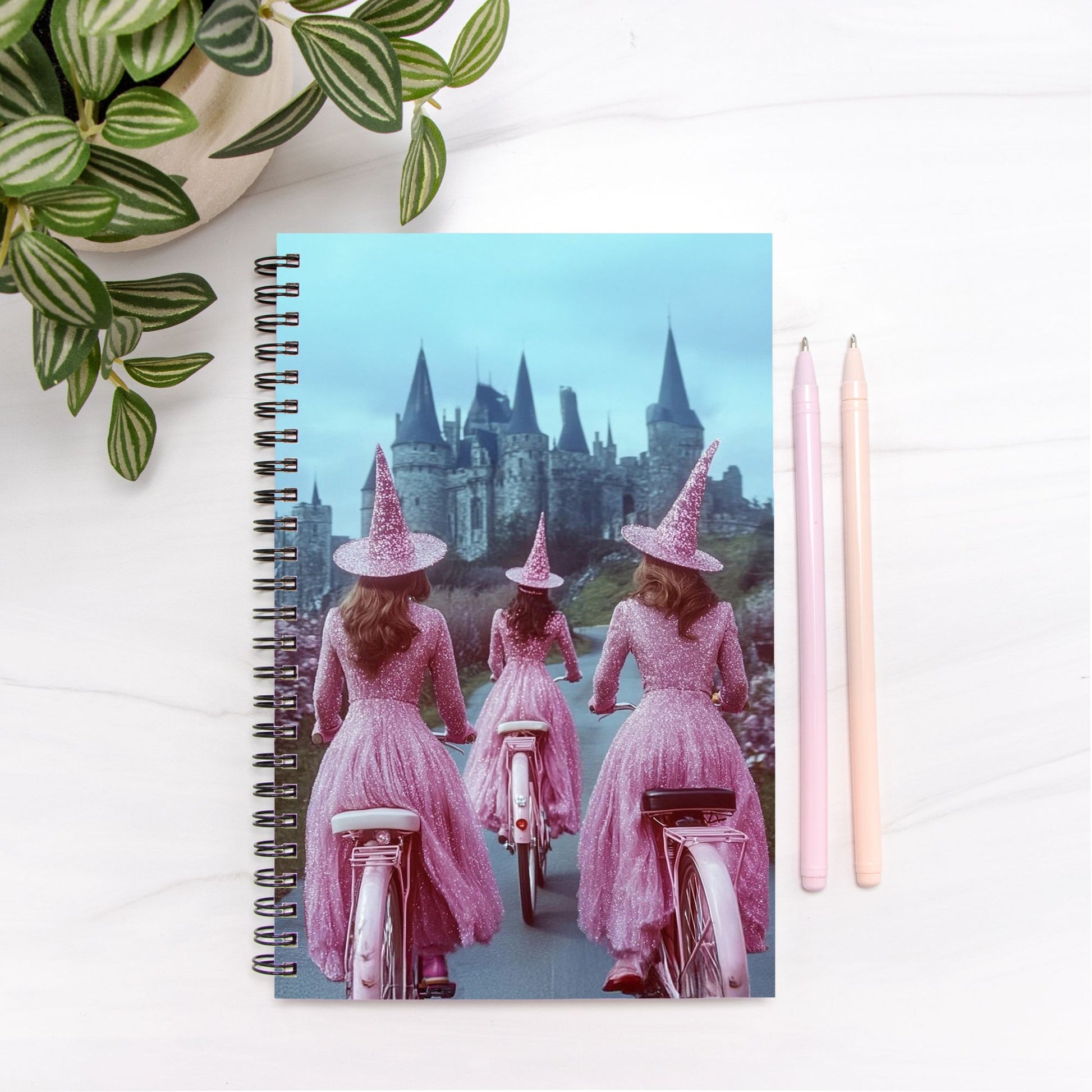 Pink Wardenguard Witches Notebook Hardcover Spiral 5.5 x 8.5