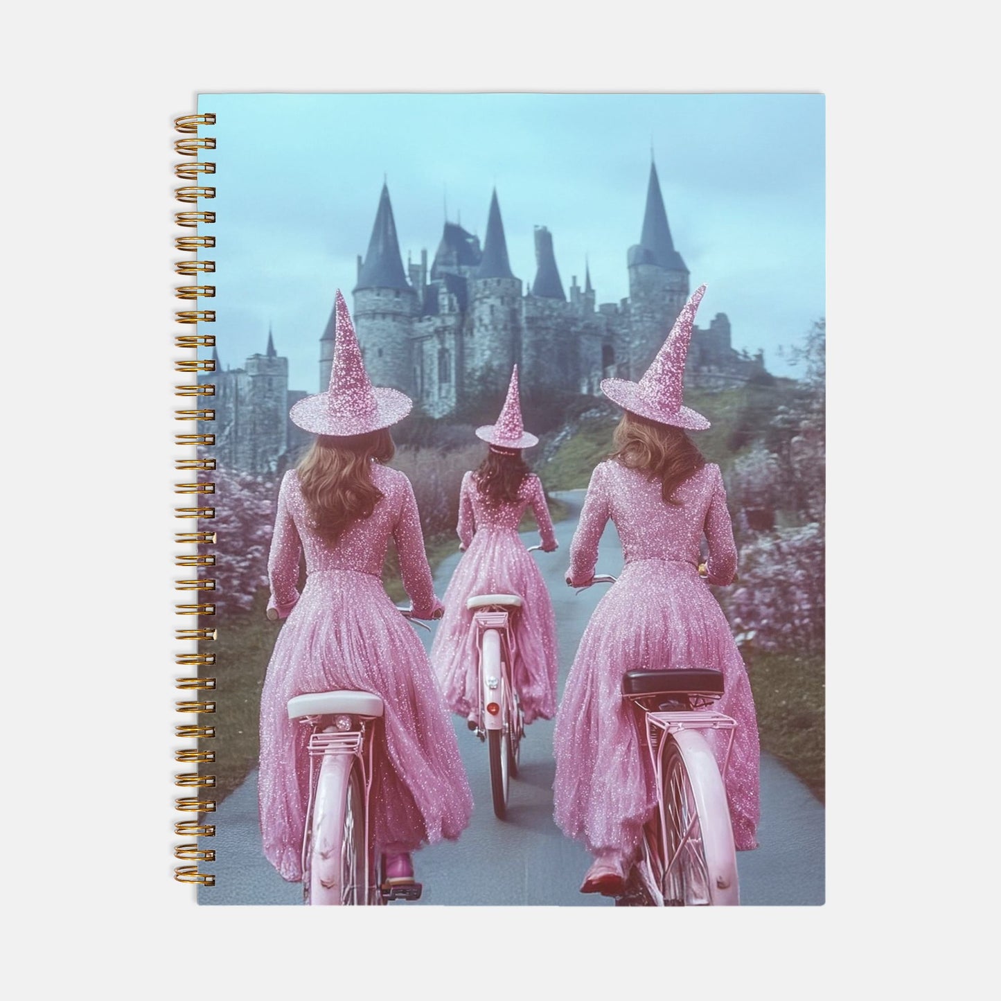 Pink Wardenguard Witches Notebook Hardcover Spiral 8.5 x 11