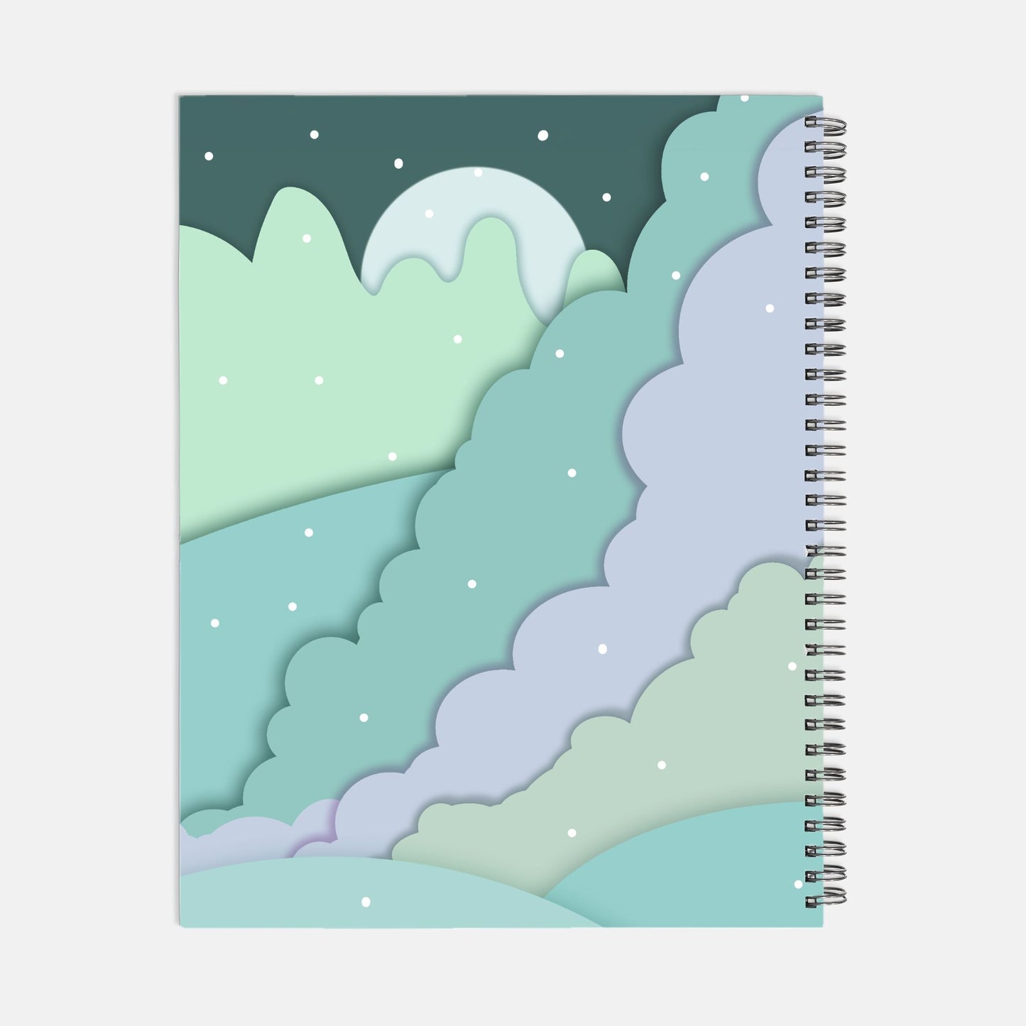 Paper Moon Journal Notebook Hardcover Spiral 8.5 x 11