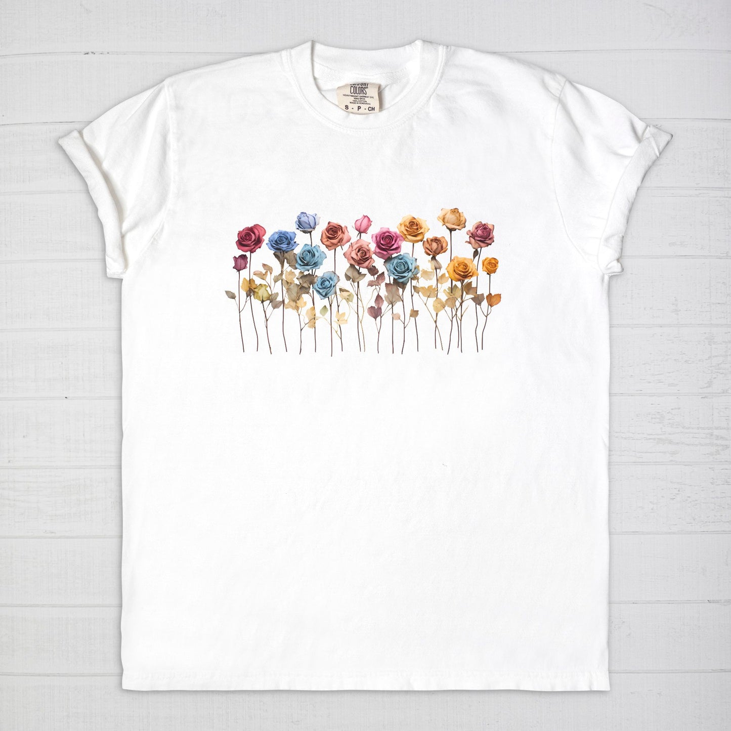 Flower Boho Wildflowers Comfortable Tee is free-spirited charm with our unique designs by Sorcery Soap + Hocus Pocus Craft
