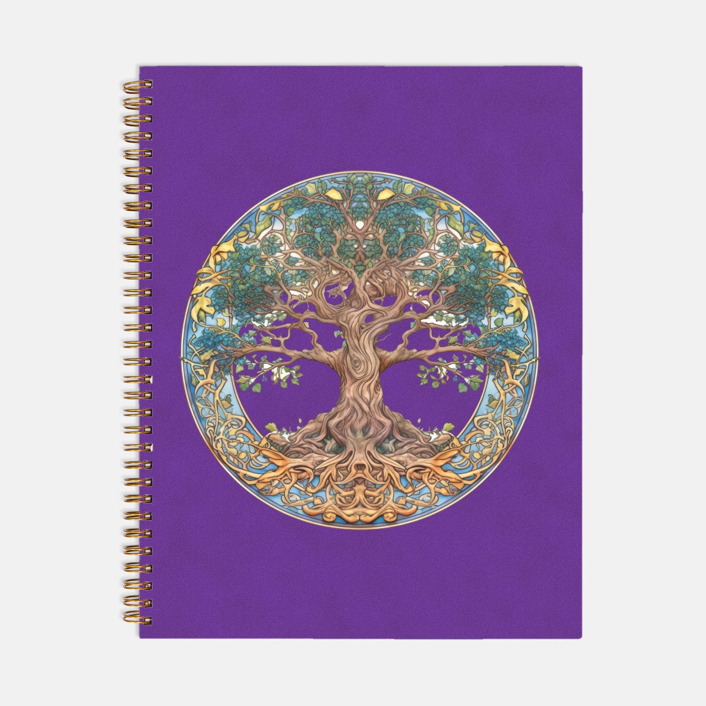 Purple Tree of Life journal Notebook Hardcover Spiral 8.5 x 11